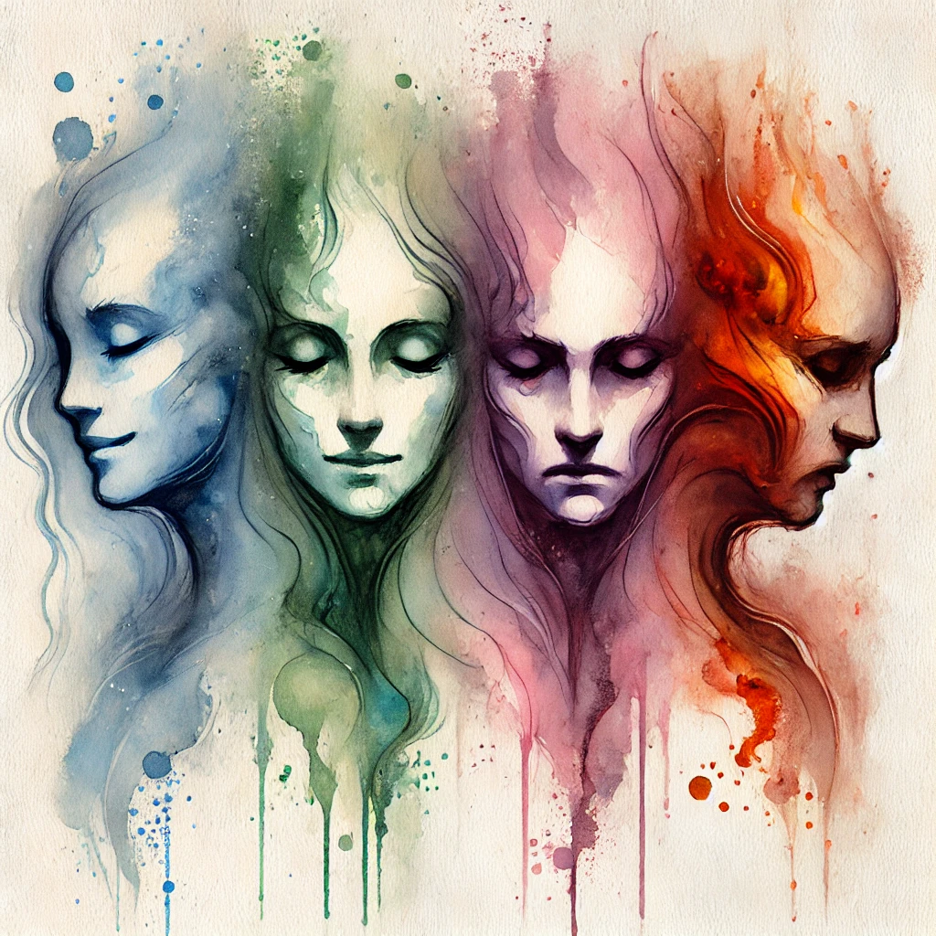 Watercolour_image_symbolising_the_emotions_of_happiness_sadness_anger_and_fear_with_abstract_figures_or_facial_expressions_representing_each_emotion_in_a_soft_flowing_artistic_style.png Anger, sadness, fear and joy. The basic colours of emotion.