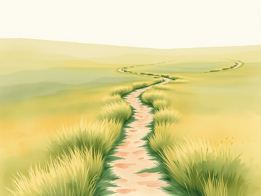 Watercolour of gentle ripples spreading across still water.