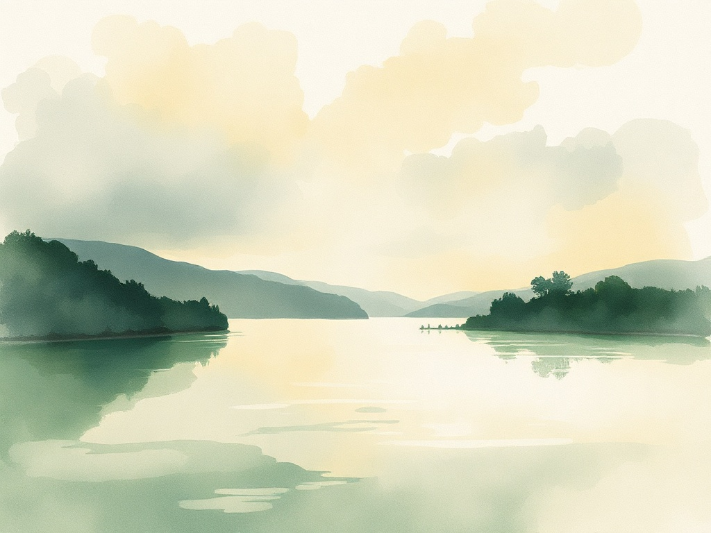 Still water ripples watercolour Watercolour of gentle ripples spreading across still water.